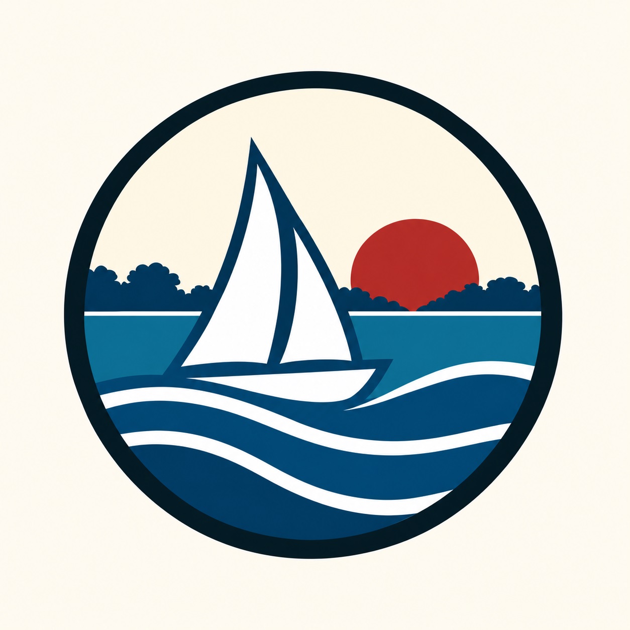 Circular sailboat emblem for the Macomb Insiders Facebook profile